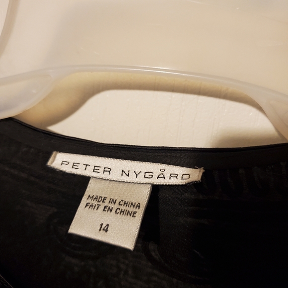 Peter Nygard Black Brocade Womens Duster Jacket - Black - Sz 14 - Picture 12 of 12